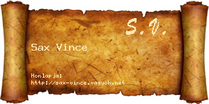 Sax Vince névjegykártya